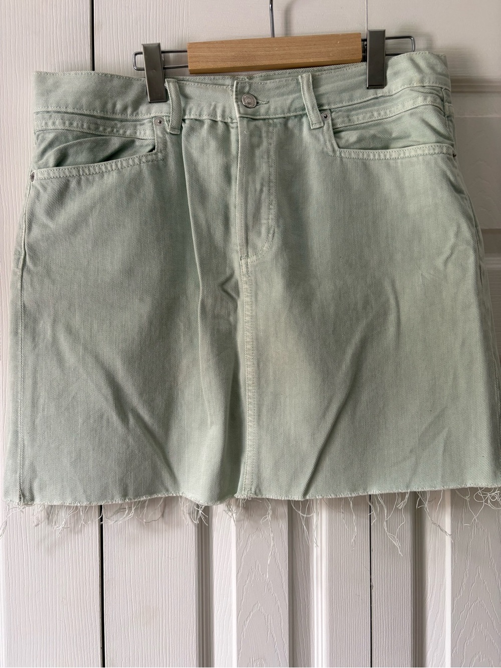 Mango Light Denim Mini Jean Skirt